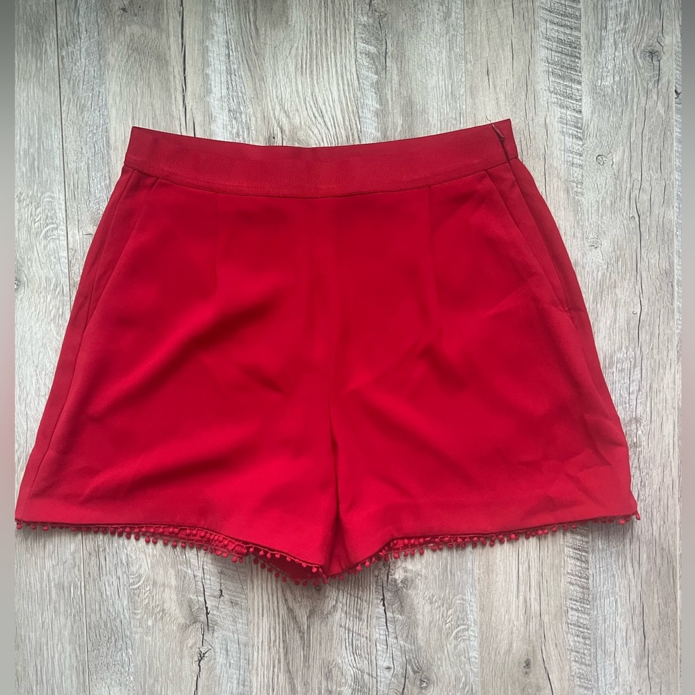 Ann Taylor High Waisted Red Shorts Size 6
